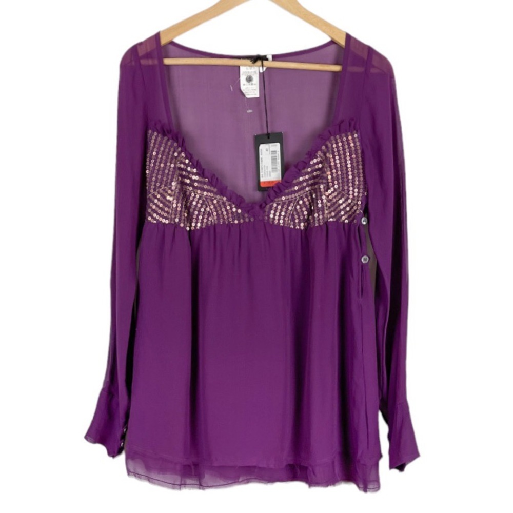 Patrizia Pepe Firenze Victoria Violet Blouse Size 40 EU/Italian